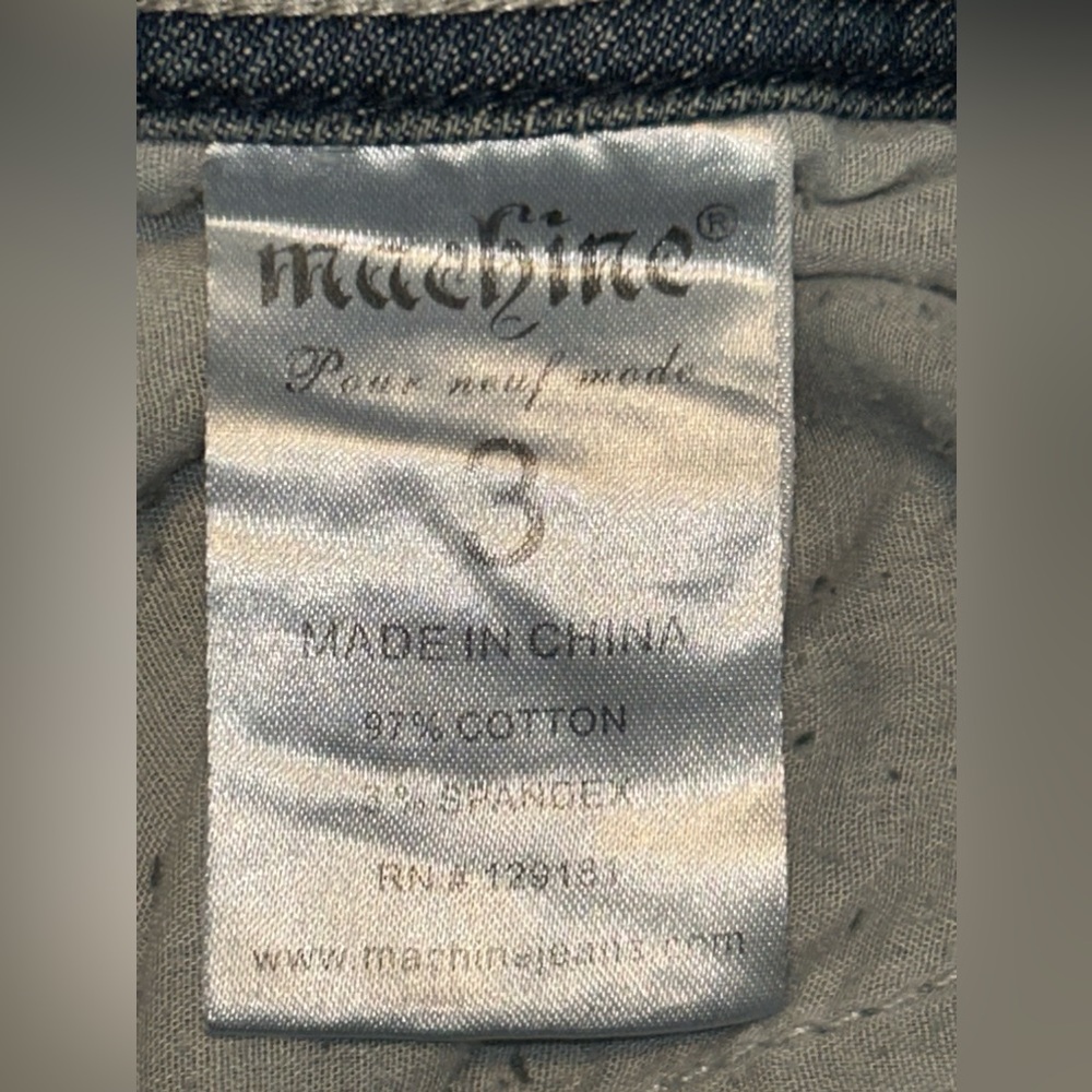 Size 3 junior MACHINE Pour Neuf Mode stretch denim 27x32 Distressed Skinny Jeans - Picture 10 of 11